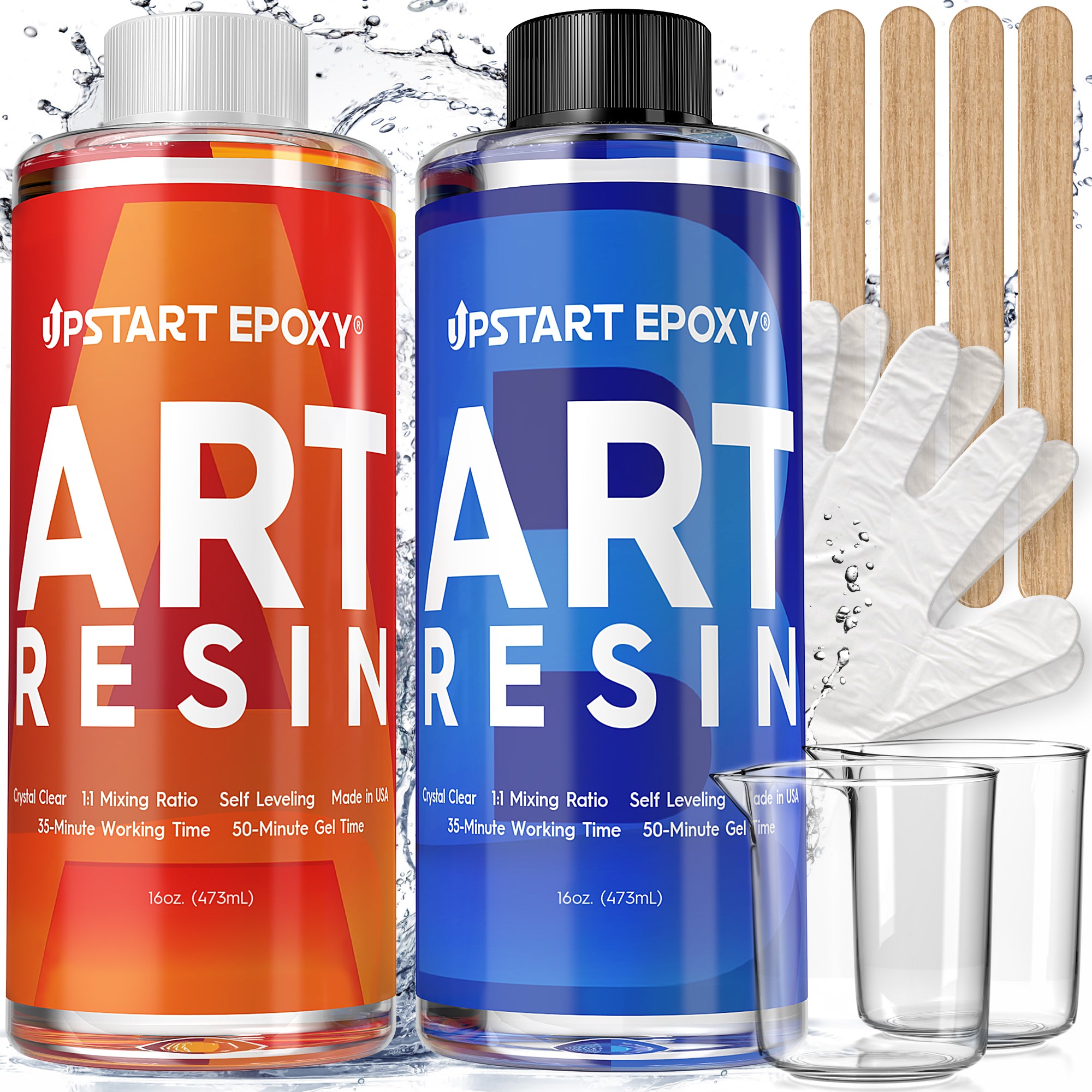 SmartArt Epoxy Resin 2 Gallon Kit | Easy to Use, Crystal Clear, Super  Glossy, Durable, UV Resistant | for Arts & Crafts, Jewelry, Tabletops,  Casting