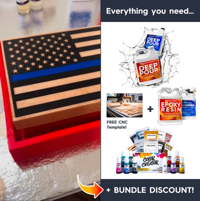 Epoxy American Flag Bundle | Includes Colors + Epoxy + CNC Template | BONUS BUNDLE DISCOUNT IN CART