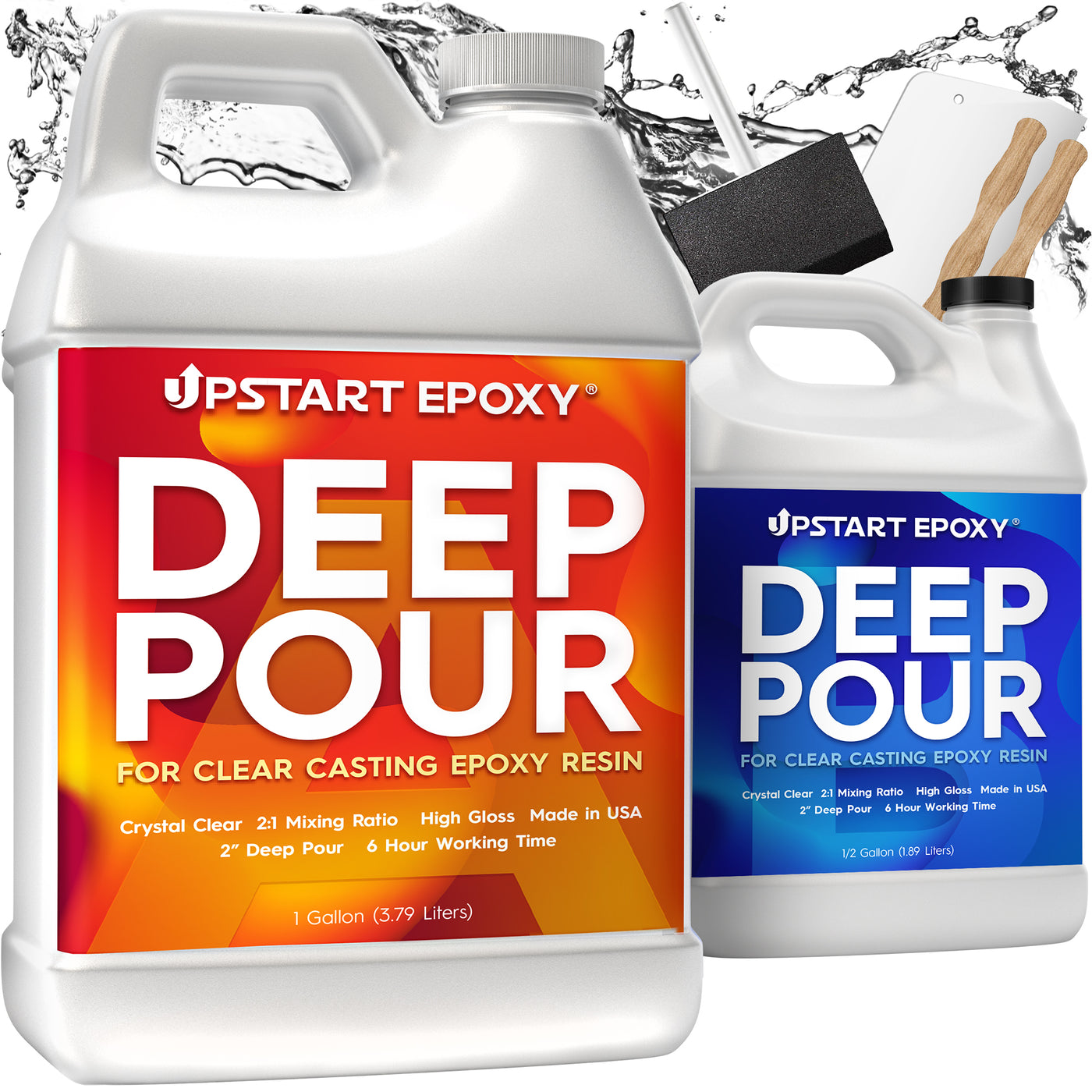 Deep Pour Epoxy + Quick Set + Mixing Cups + 3 Free Colorant Bundle*